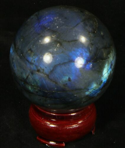 Flashy Labradorite Sphere - Great Color Play #32051
